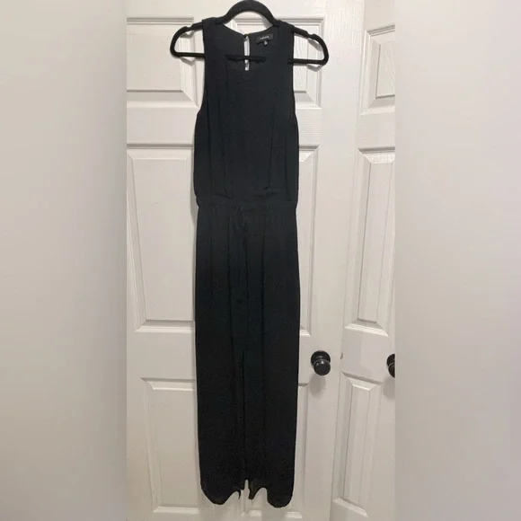 Aritzia BABATON Harold Sleeveless Maxi Dress Front Slit Split Hem Black Size XS - Picture 3 of 12